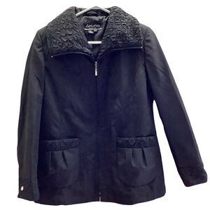 Apropos Black Ruched Collar Jacket
